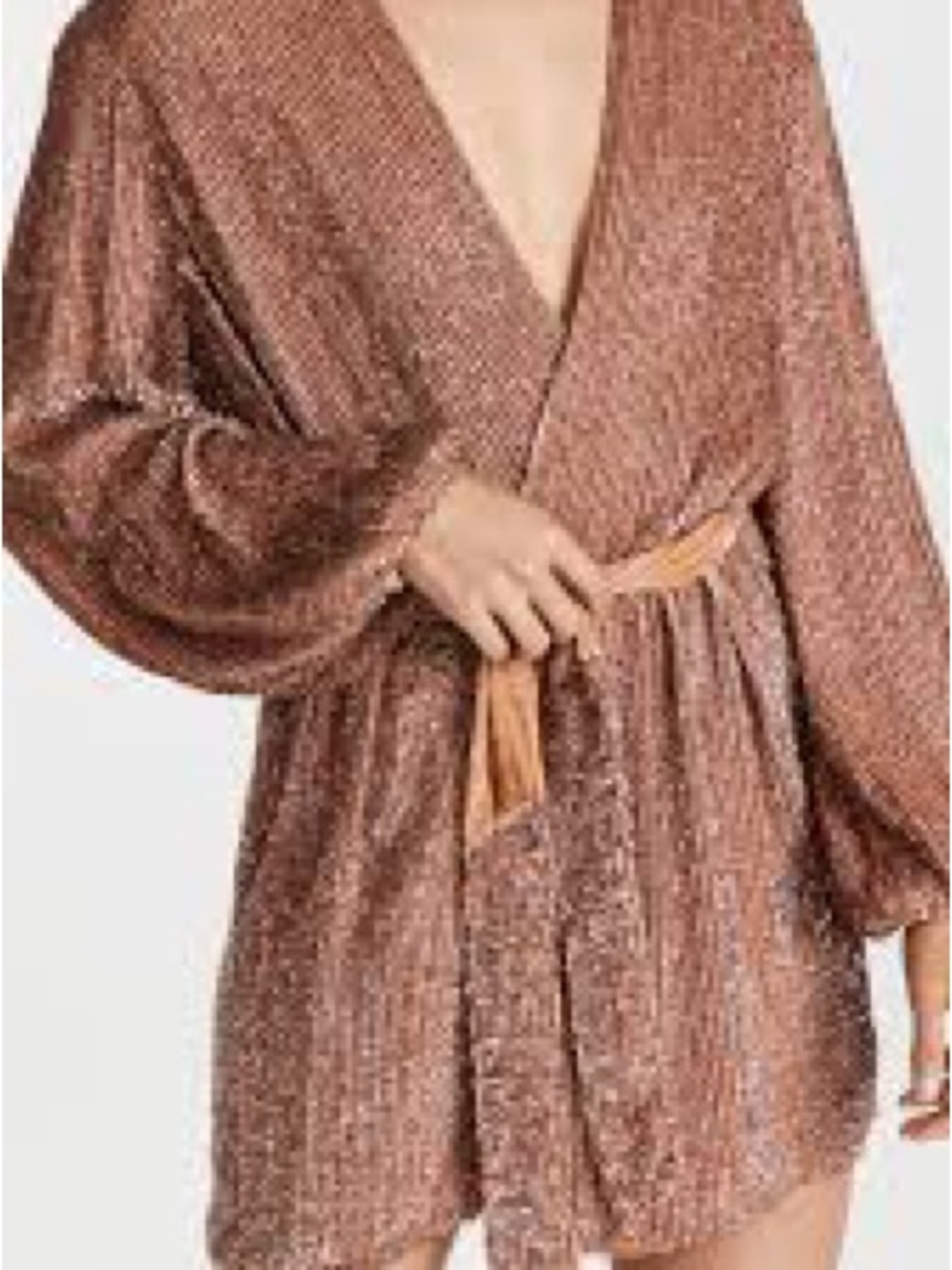 Retrofete Gabrielle sequin robe dress, bronze, M
